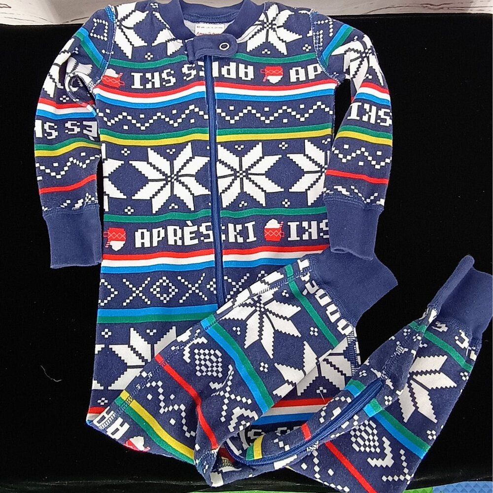Hanna Andersson Apres Ski Sow Flake One Piece Pajama 80 cm 18/24 Months